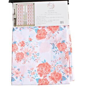 La Rosa Collection Vibrant Floral Curtain Panels One Window Set 84" Pole Top